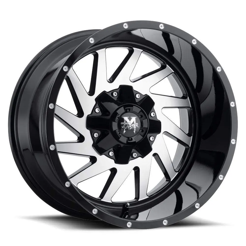 M12 Gloss Black Machined wheel