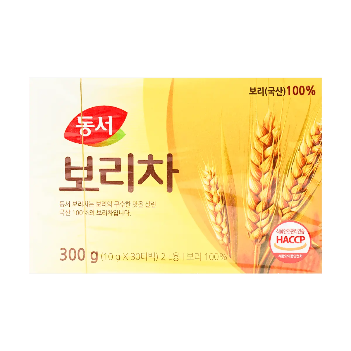 DONGSUH Korean Roasted Barley Tea Bags - 30 Bags (300g) - Rich Malty Flavor, Caffeine-Free, Healthy Wellness Drink