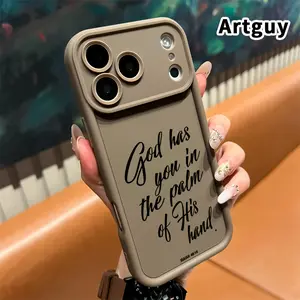 Phone Case for iPhone 17 Pro Max 16 Plus 15 14 13 12 11 Air E In God's Care Shockproof Silicone TPU Bumper Drop Protection Soft Cover