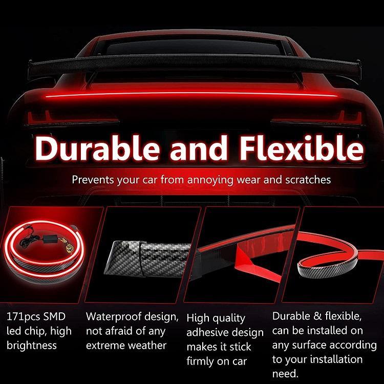 DIBMS LED Light Kit (for hood and spoiler), includes: 71-inch LED light bar with dynamic scan activation for day/night hood running lights / carbon fiber LED taillights, Turn signal LED taillights, Brake/daytime running light accent lights.