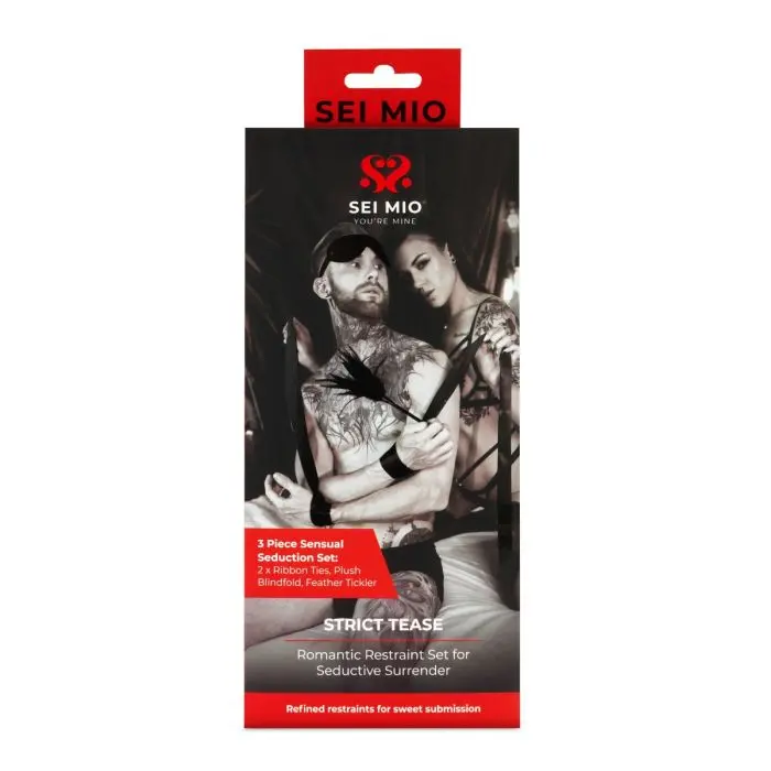 Sei mio strict tease ribbon ties blindfold and ticklet kit