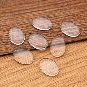 20pcs/lot 13x18mm Oval Flat Back Clear Glass Cabochon, , Lose Money !!!(Z3-05)