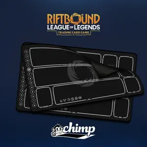Blacked Out Riftbound TCG Playmat - Rubber and Fabric Edge Stitched 3mm Thick 24in x 14in For Competitive Play