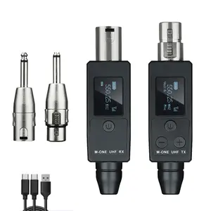 Wireless microphone transmitter receiver plug-in XLR microphone for dynamic and capacitive microphone mixers in wireless systems, PA systems. 48V Phantom Power Supply