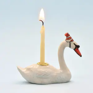Swan Cake Topper Gift Candle