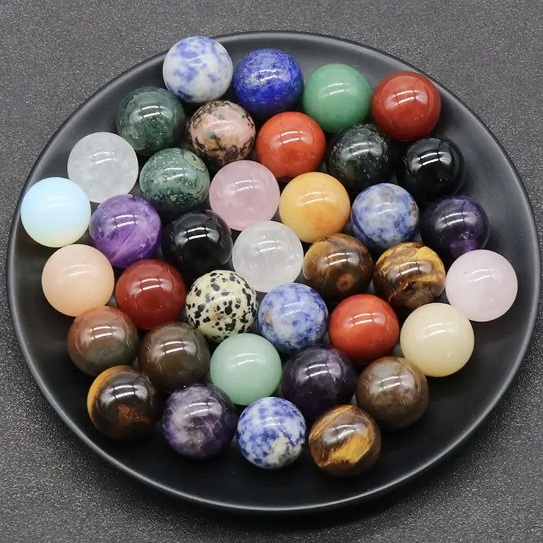 20mm Non-Porous-Sphere Natural Healing Crystal Gorgeous Stone Gemstone Jewelry Energy Love Girlfriend Boyfriend Souvenir Valentine Father Mother Anniv