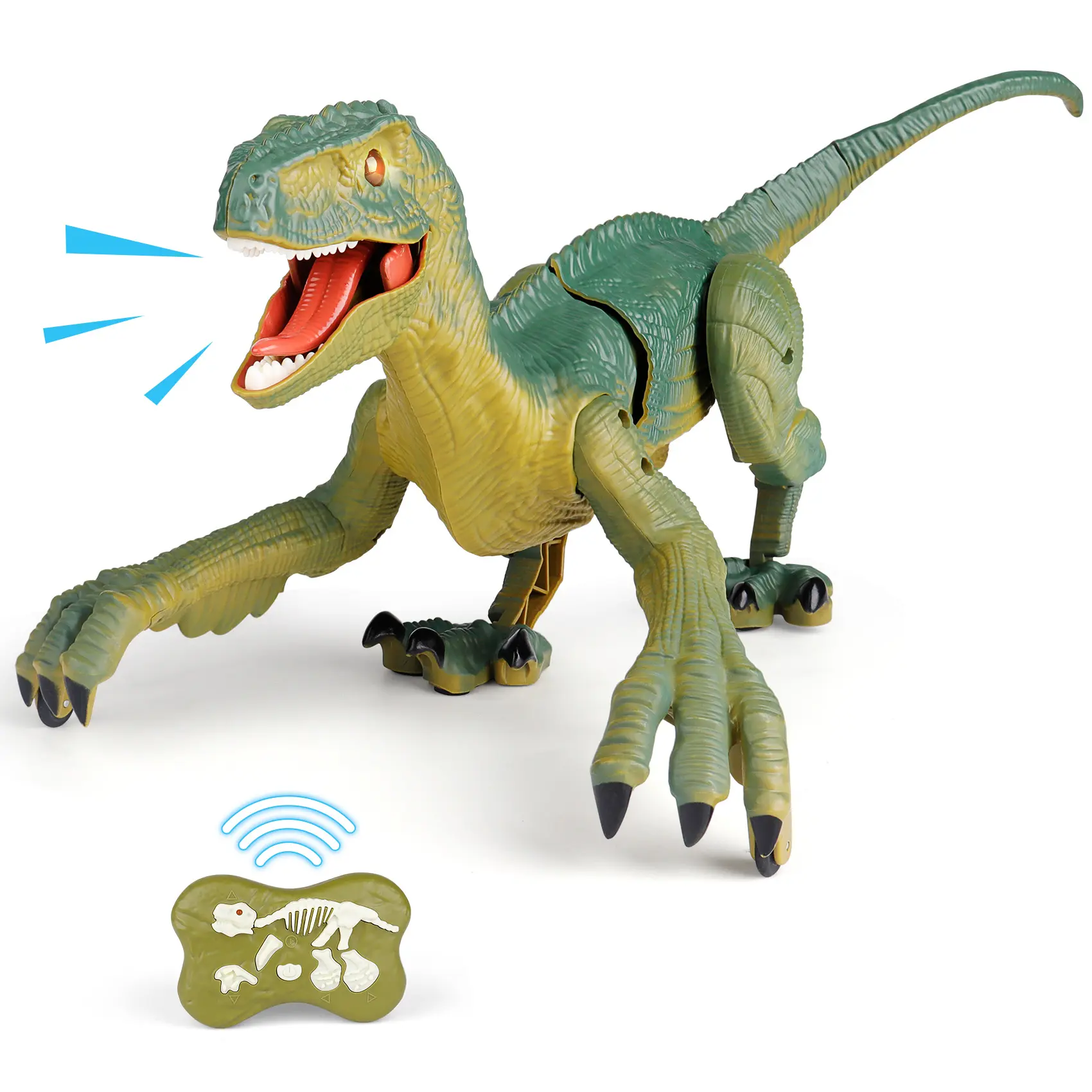 Realistic RC Velociraptor Dinosaur Toy for Kids – Interactive, Roaring Dino with Light & Sound | Ultimate Birthday Gift for Boys & Girls Ages 3-12