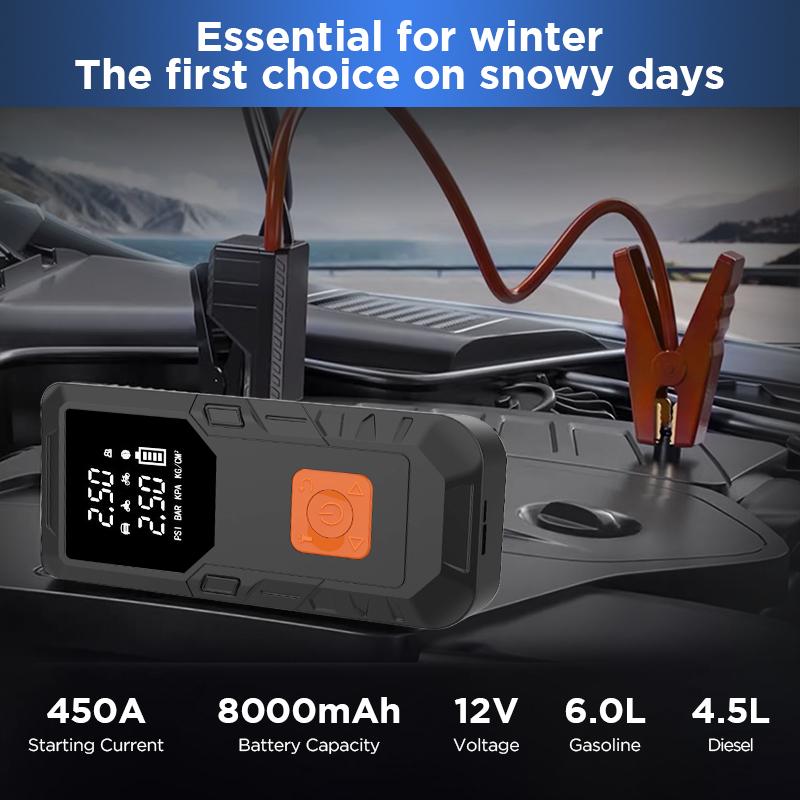 Junsun 500A Car Jump Starter 8000mAh Power Bank Portable Air Compressor 12V Starting Device for Car Battery Emergency Starter