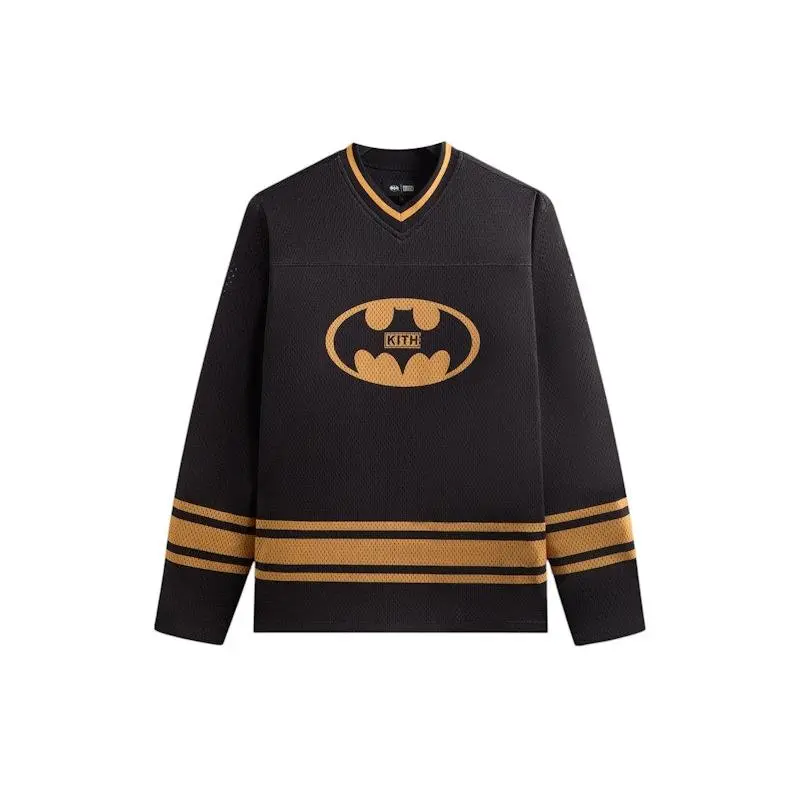 Kith x Batman Long Sleeve Malik Jersey Black (men) by StockX