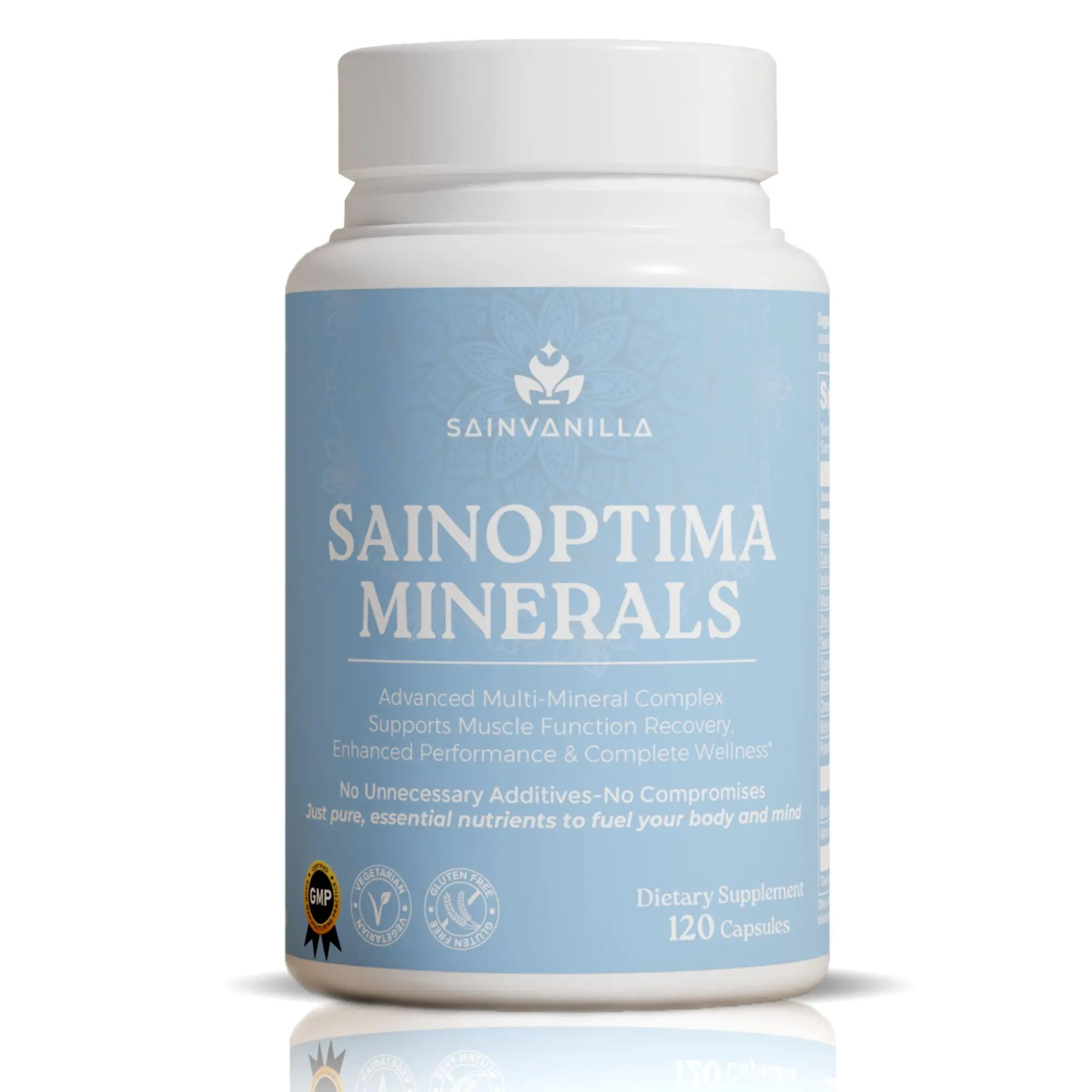 SainOptima Minerals Complete Multi-Mineral Complex with Vitamin D3 - 120 Vegetarian Capsules for Muscle Recovery & Immune Balance - Healthcare, Dietary, Magnesium, Supplement, Fitness