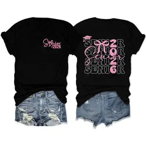 Senior 2026 Shirts Class of 2026 T-Shirt in My Senior Era Causal College Graduation Gifts Teacher Tee Tops-Black1