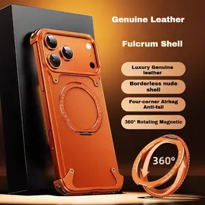 For iPhone Case for iPhone 17 & 16 Pro Max Series, Aluminum Alloy + Tpu Anti-Drop Design, PU Back Panel Material