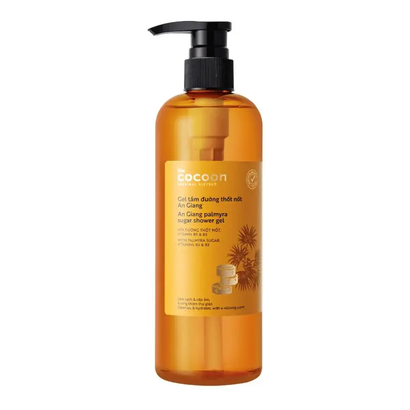 COCOON Palmyra Sugar Shower Gel, Vegan Safe Hydrating Body Cleanser with Vitamin B5, Body Wash Cleansing for Daily Care, Deep Hydration for All Skin Types, 500ml, Gentle Smooth Fresh and Clean Shower Favorite
