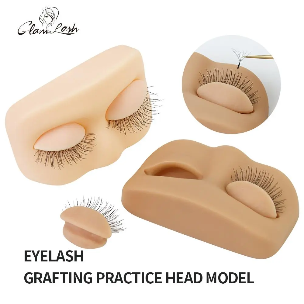 GLAMLASH Mini Lash Flat Model Head Practice Eyelash Extension Training Head With Removable Replacement Eyelids 2026 New