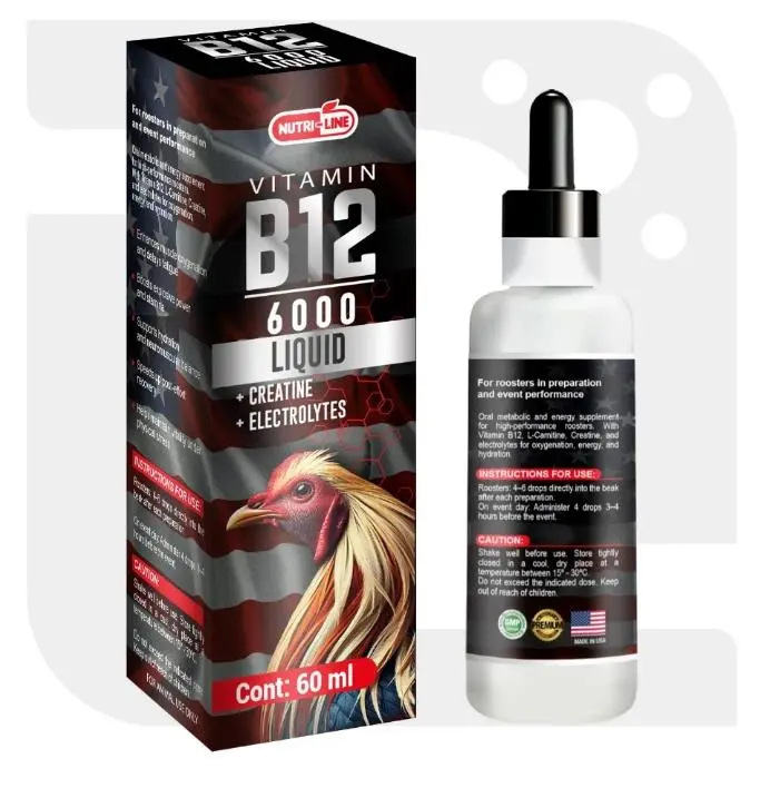 Nutri-line B12 6000 60ml (Para Gallos) exp 02/28 B 15 For Rooster  Supplements Vitamin