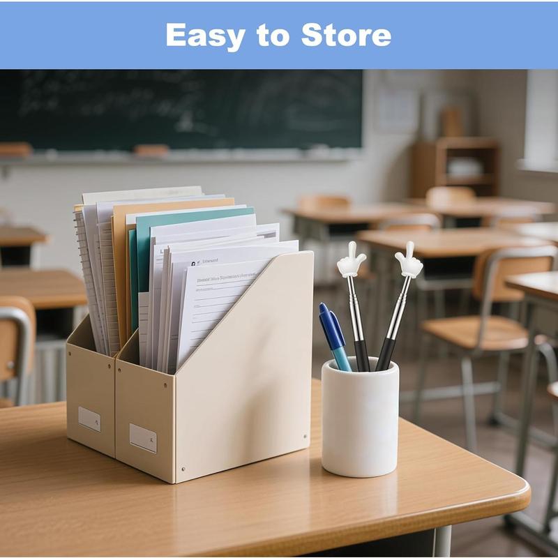 2 count Telescopic Teacher Pointer, Extendable Handheld Pointer Finger Pointer Stick, Mini Classroom Pointer for Elementary School  Teacher, Classroom Supplies (Black)