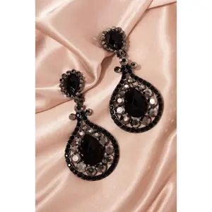 Addison Teardrop Rhinestone Clip-on Earrings