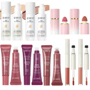 9-piece cosmetics set lipstick freckle pen powder blusher liquid foundation perfect makeup gift box set beginner cosmetics set