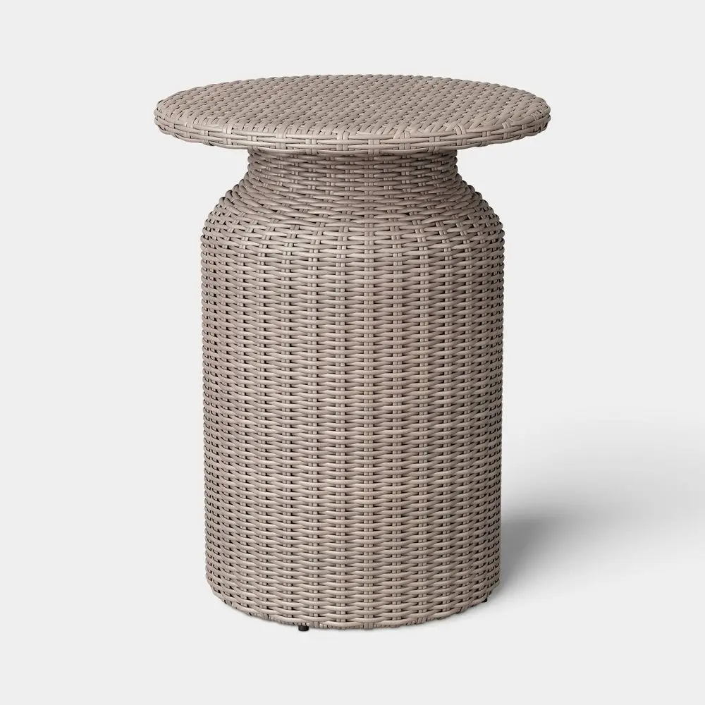 All-Weather Wicker Round Monochromatic Outdoor Patio Bistro Table - Threshold