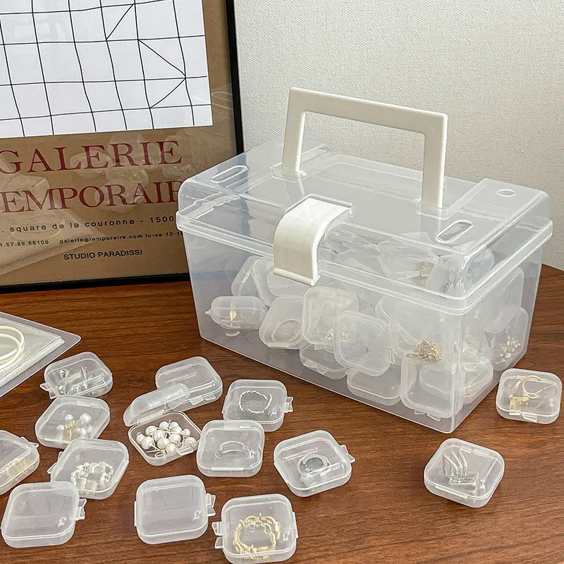 50pcs/30pcs/10pcs - Mini Transparent Jewelry Storage Square Box, Suitable for Storing Rings, Earrings, Necklaces, etc., Clear Storage Box, Dustproof Clear Box, Durable Plastic Organizers, Jewelry Box, Dustproof Organizer Boxes