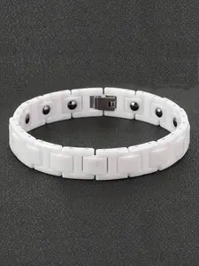 New Obsidian Magnetic High-End Ceramic Bracelet, Men's Jewelry Stainless Steel Clasp, Eco-Friendly Design, Stackable Bracelets