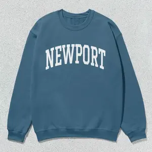 Newport Sweatshirt – Trendy Oversized Crewneck, Unisex Collegiate Sweater, Aesthetic Gift for Her