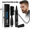 EELHOE Beard Pencil Filler for Men - Male Mustache Repair Shape Beard Pen with Beard Brush, Long-lasting Waterproof Beard Filler Pen Kit, Father's Day Gifts,Birthday Gift,Easy to use