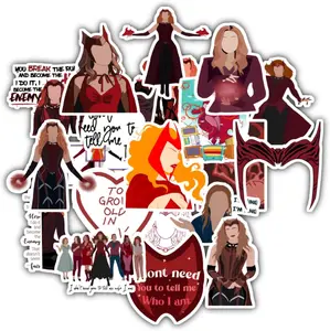 20 Pcs Stickers Packs Wandas Aesthetic of Colorful Visions Decal and Vinyl Witch of Scarlet Maximoffs Sticker Waterproof for Water Bottle Laptop Computer Luggage Phone Car Skateboard Bumper