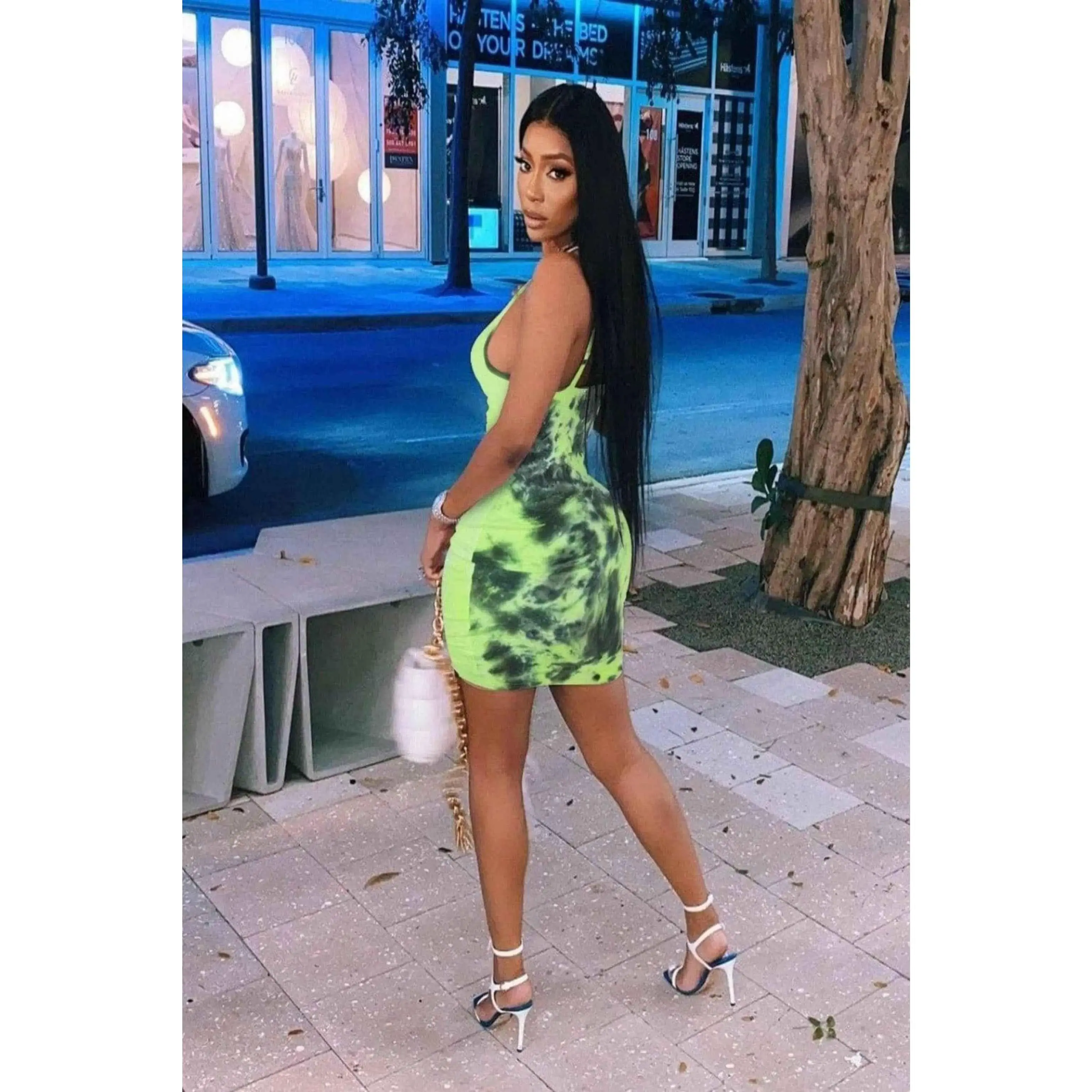 Slick Summer Nights Printed Mini Dress