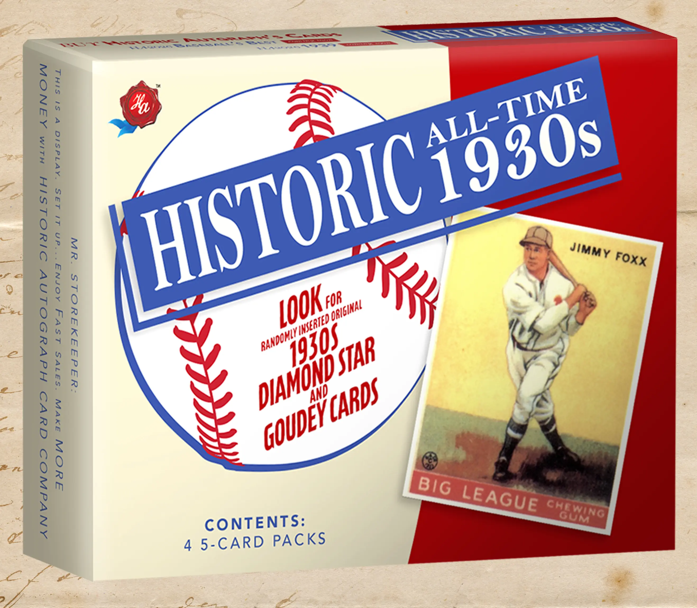 All-Time 1930s Baseball - Historic Autographs - 4 pack box