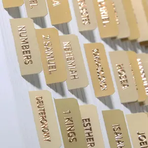 Laminated  Tabs ( Foil Stamped Lettering),  Journaling Supplies,  Book Tabs, Christian , 66  Tabs Old and  Testament, Including 24 Blank Tabs (Neutral)