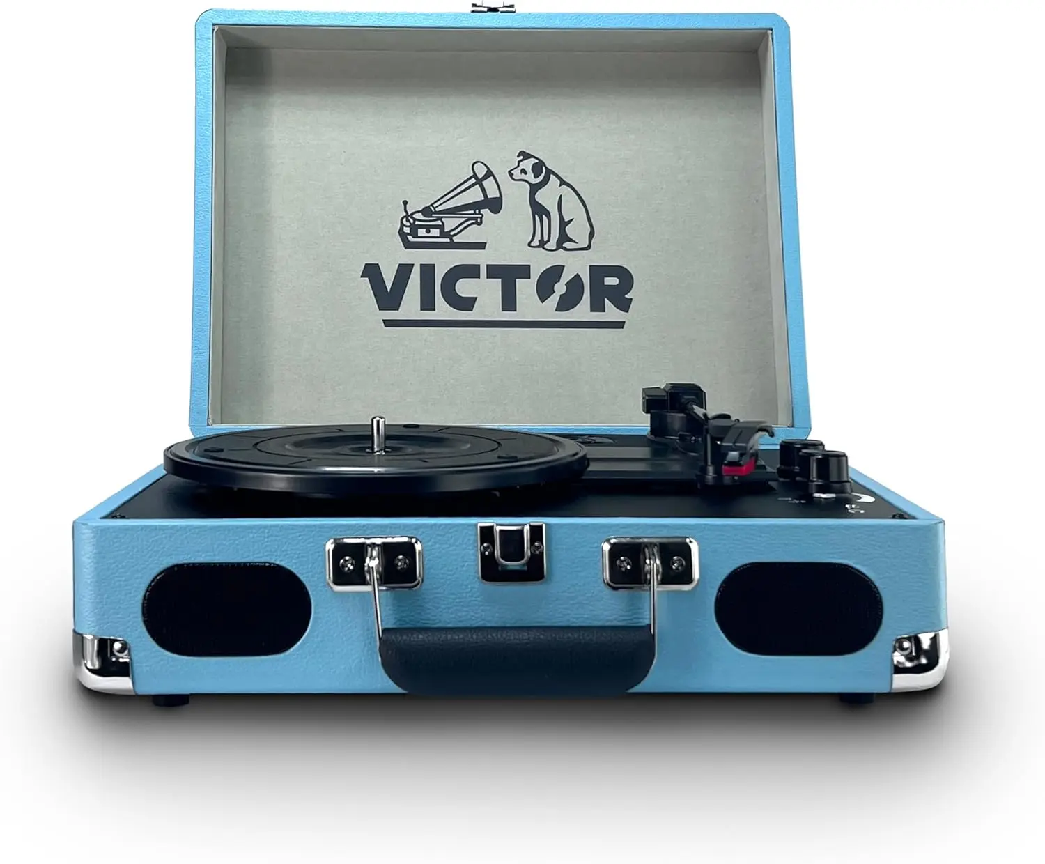 Victor METRO PLUS Portable Rechargeable Bluetooth Suitcase Turntable Record Player - Turquoise