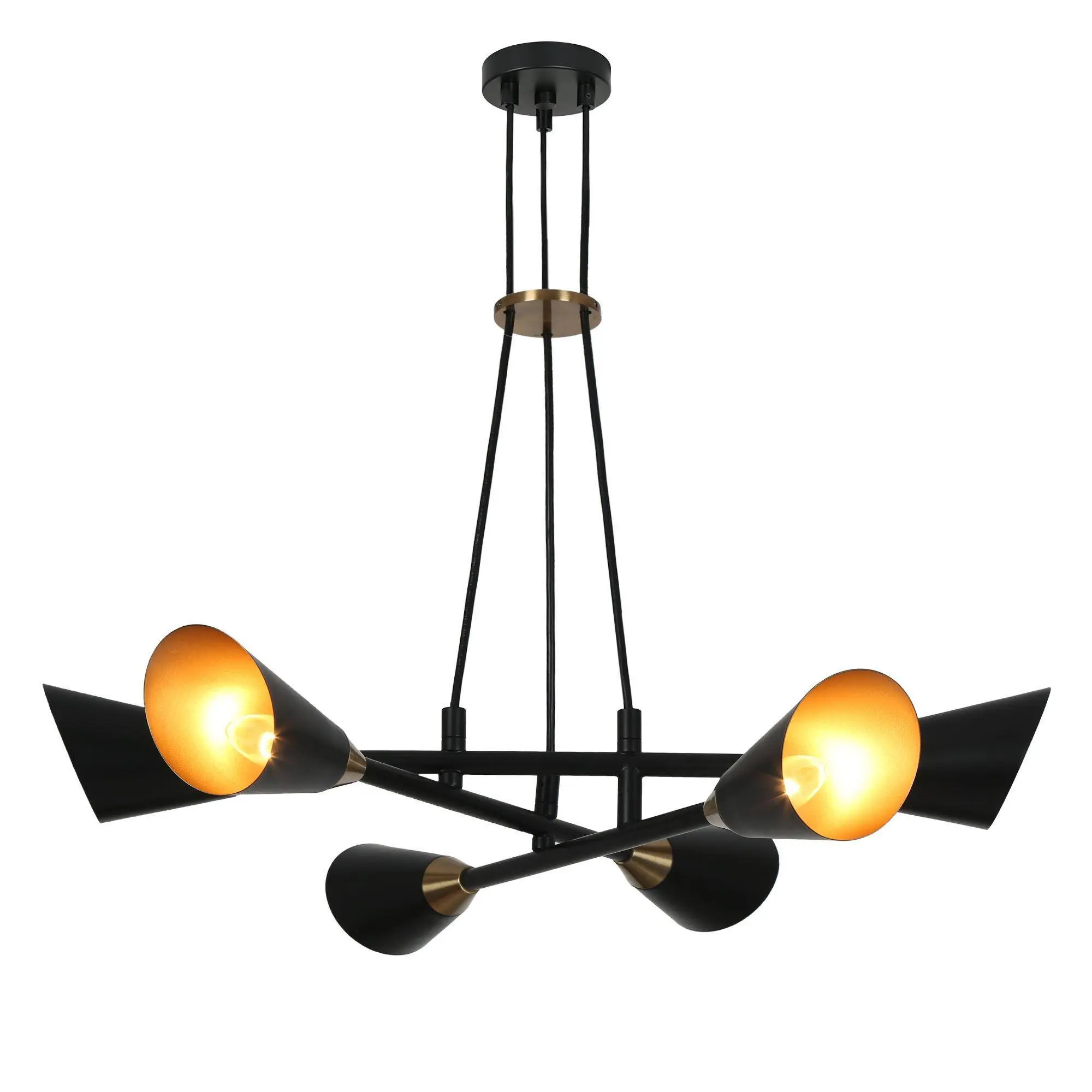 Ksana 6-Light Black & Gold Sputnik Chandeliers