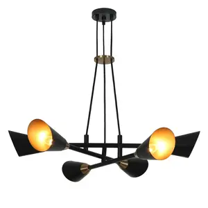 Ksana 6-Light Black & Gold Sputnik Chandeliers