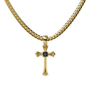 PASCAL Fluery Cross Gemstone Pendant for Women Gothic Inspired Jewelry with Lab-Grown Gemstone