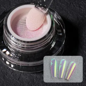 YOKEFELLOW GleamTap Cushion Aurora Chrome Nail Powder Magic Chrome Nail Powder Super Shine Aurora Metallic Chrome Powder Nail Art Glitter Decoration for Home DIY Salon Manicure GT115 Ethereal/Pink Lilac with Gold Sheen