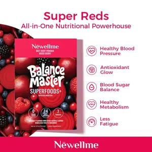 Newellme Super Red Food Powder - Beetroot Extract Supports Blood Pressure, Leg Veins, Heart & Blood Vessel Health | 14 Bottles/Box Optimum Health Care Dietary Supplement