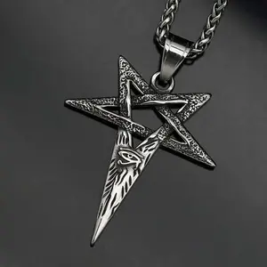 Niche Alien Five-pointed Star Devil's Eye Pendant Retro Hip-hop Trend Daily Unisex Necklace