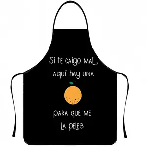Funny Go Away Print Apron, 1 Pc Breathable Polyester Kitchen  Apron,Summer Spanish Apron for Men&Women,Nails Design Tool,Mother's Day Gift, Kitchen&Cleaning Essential,Cleaning Tool,World Cup