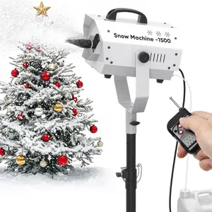 1500W Snow Machine for Outdoors and Indoors w/Tripod,  Snow Maker for Party with LED, Remote Controller and Fluid