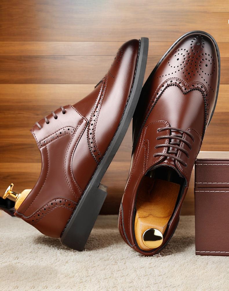 Men's Classic Brogue Wingtip Oxford Dress Shoes, Formal Leather Lace-Up Shoes6661 Men's Classic Brogue Wingtip Oxford Dress Shoes, Formal Leather Lace-Up Shoes6661