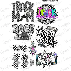 Trendy Track Mini DTF Transfer Gang Sheet 24.5" wide x 36" long. Direct To Film Mini Gang Sheet