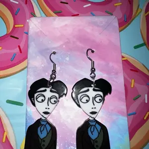 New handmade pierced dangling earrings VICTOR Corpse Bride Halloween Costume