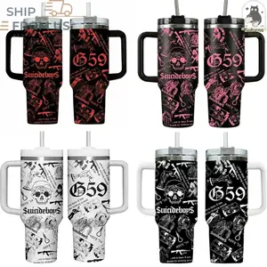 SuicideboyS G59 Skull Aesthetic Tumbler 20oz 40oz With Handle | Underground Rap Merch Dark Trap Goth Stainless Steel Insulated Cup | Viral TikTok G59 Fan Gift Multicolor Collage Travel Mug for Music Lovers 2026