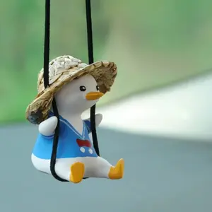 Swing Sitting Duck Car Interior Pendant, Auto Rearview Mirror Hanging Ornament, Decorative Car Accessory, Car Hanging Decoration for Men & Women