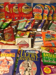 100 Vintage Baseball Cards in Old Sealed Wax Packs - Perfect for New Collectors