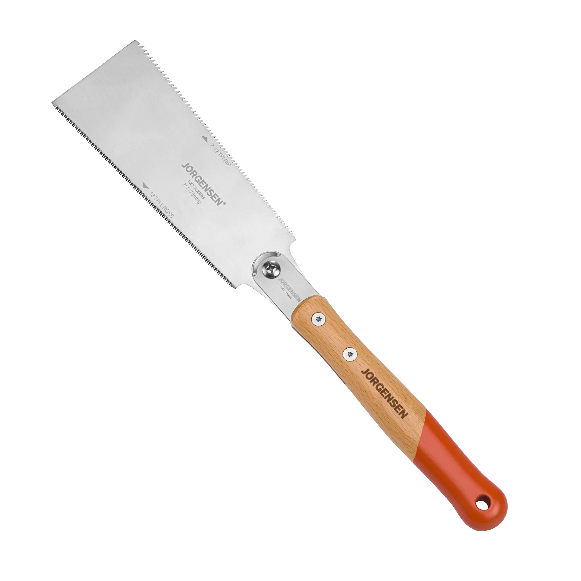 #fathersdaygift JORGENSEN Japanese Pull Saw RYOBA, 7 Inch Pro Double Edge, SK5 Flexible Blade, 18 TPI & 7-12 TPI, Woodworking Hand Saw for Hardwood & Softwood, Wood Trim