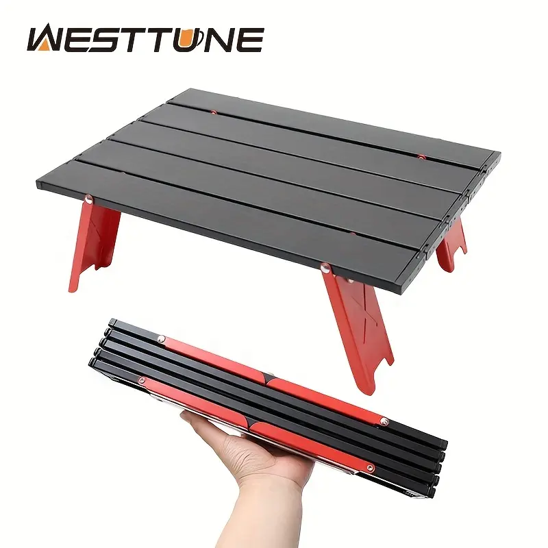 Aluminum Alloy Casual Folding Camping Table, Lightweight Compact Outdoor Desk for Outdoor Picnics and Camping Trips