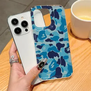 Camouflage Pattern Transparent Phone Case, Anti-drop Protective Case, Shockproof Phone Cover Compatible with iPhone 11 12 13 14 15 16 Pro Max