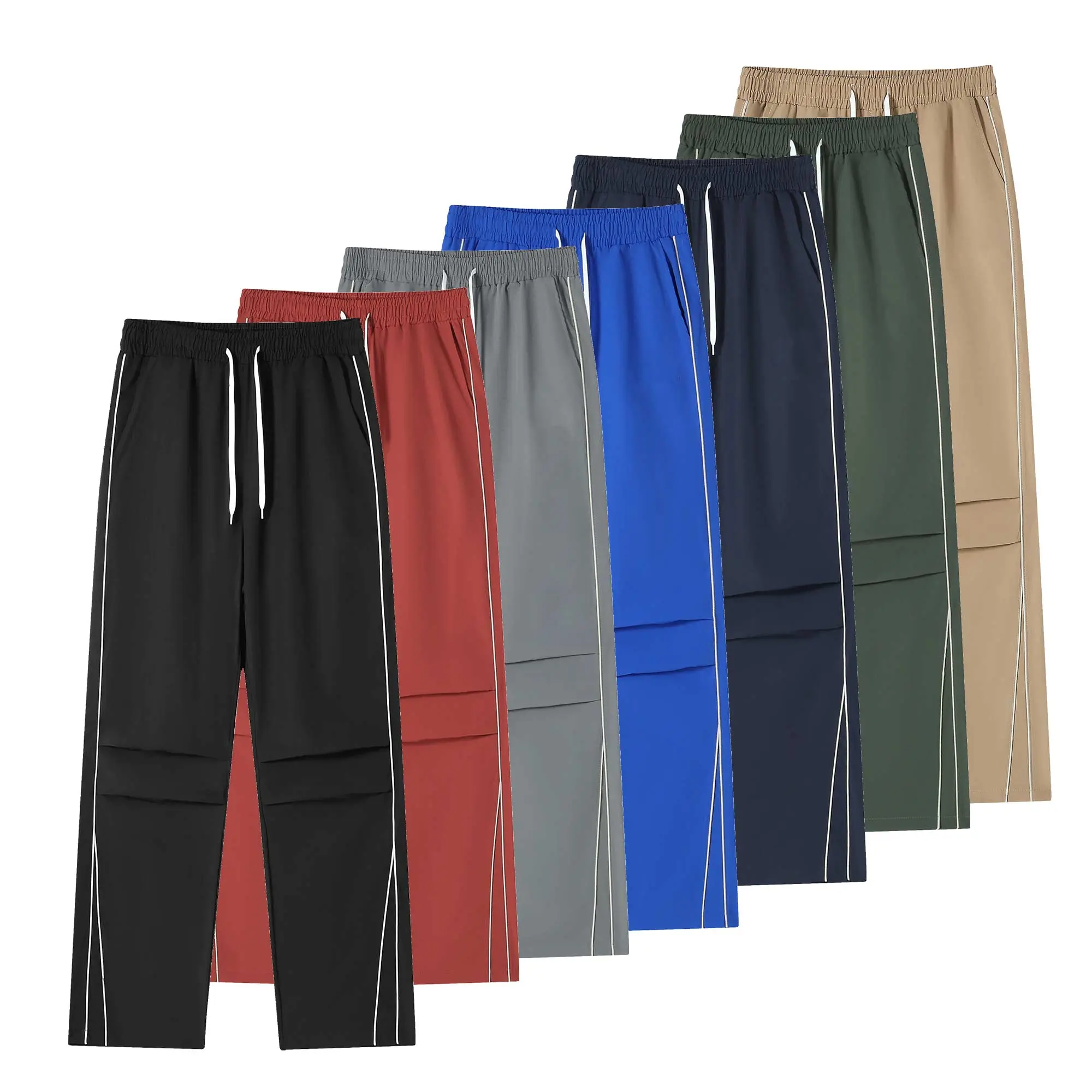 Men's Relaxed Fit Track Pants with Knee Panel Seams - Lightweight Stretch Sweatpants with Side Stripes & Drawstring Waist, Casual Lounge Trousers, No-Logo,  S-XXL, Fast US Shipping #TrackPants #MensLoungewear #TikTokMadeMeBuyIt